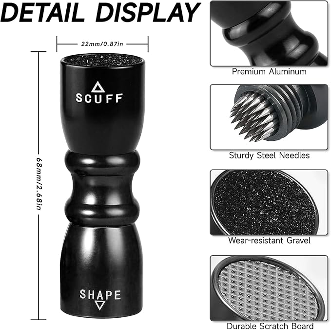 Vastarsky 3-in-1 Cue Tip Tool, Professional Pool Cue Tip Shaper, Billiard Pool Cue Accessories Tool, Scuffer, Shaper, Aerator