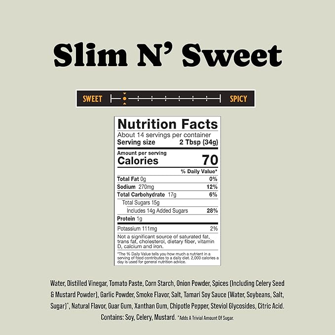 Rufus Teague Sugar Free Premium BBQ Sauce Slim N' Sweet, 12.25 oz. Bottles, 2 Pack