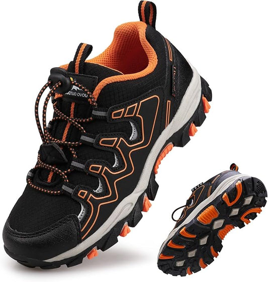 Boys Girls Hiking Trail Shoes Waterproof Slip Resistant Outdoor Trekking Walking Running Sneakers(Little/Big Kids)
