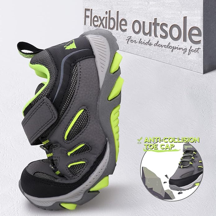 Boys Hiking Shoes Kids Sneakers Outdoor Waterproof Athletic Running Slip Resistant Comfortable (Little/Big Kids)