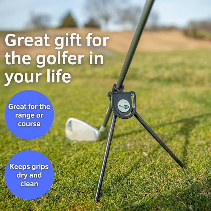 Portable Golf Club Stand – Lightweight, Easy Clip-On Golf Club Holder for Driving Range or Course - Top Golf Accessory for Golf Bags - Great for Golf Gift