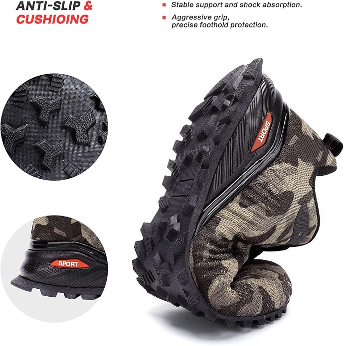 Kricely Men's Trail Running Shoes Fashion Walking Hiking Sneakers for Men Tennis Cross Training Shoe Outdoor Snearker Mens Casual Workout Footwear