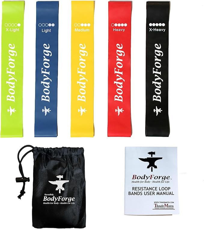 BodyForge Resistance Loop Bands & Tube Bands Exercise Sets Bundle