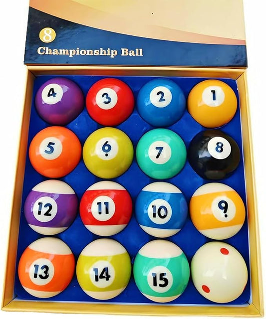 Billiard Balls Standard Set 16 Pool Table Balls 2-1/4 inch Replacement Billiard Cue Ball Set Professional Pool Table Accessories