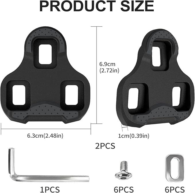 Bike Cleats Compatible with Look KEO Cleats, 4.5 Degree Float,Bicycle Cycling Cleats Set for Indoor & Road Cycling
