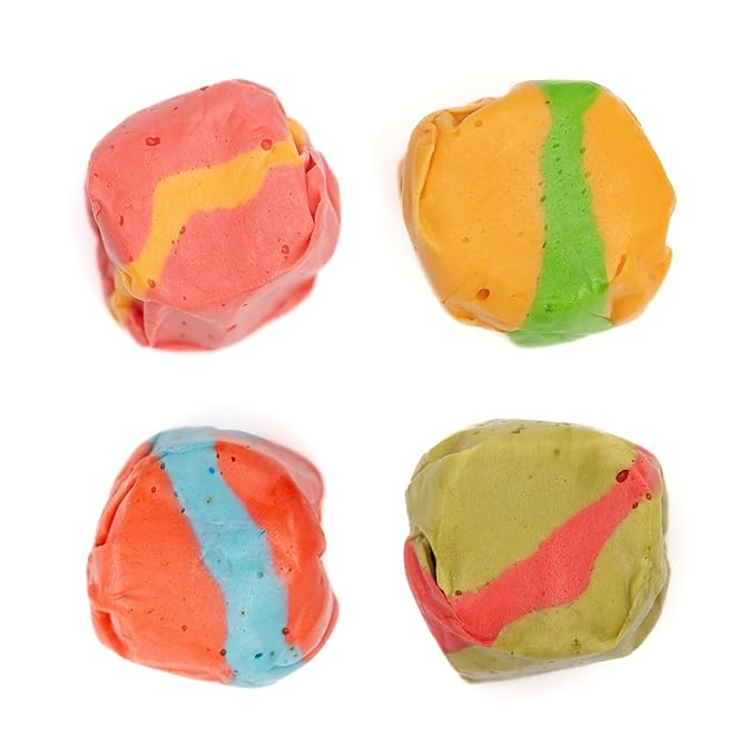 Taffy Shop Spicy Favorites, Salt Water Taffy – Assorted Gourmet Soft Chewy Candy, Variety Pack, Bulk Sweet Snack, Fresh Gift & Gluten-Free, 35 Individually Wrapped Pieces (7oz)