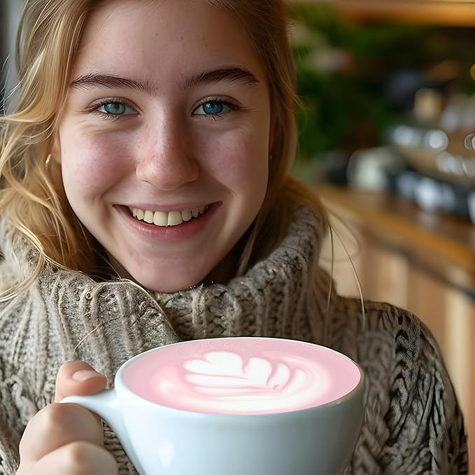 Kuli Kuli Strawberries & Crème Organic Superfood Latte - Strawberry Flavor. Packed with Psyllium Husk for Digestive Support with Hibiscus and Baobab