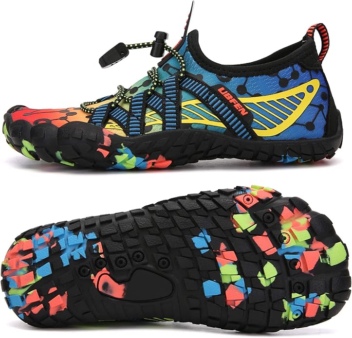 UBFEN Water Shoes for Kids Boys Girls Aqua Socks Barefoot Beach Sports Swim Pool Quick Dry Lightweight Toddler Little Big Kid