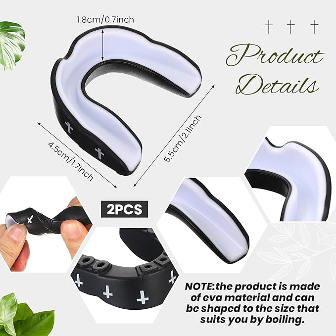 Yaomiao 2 Pcs Cross Mouth Guards Christian Teeth Armor Sport Game Guard with Case Religious Mouth Guards for Baseball Football Lacrosse Basketball Rugby Boxing Taekwondo