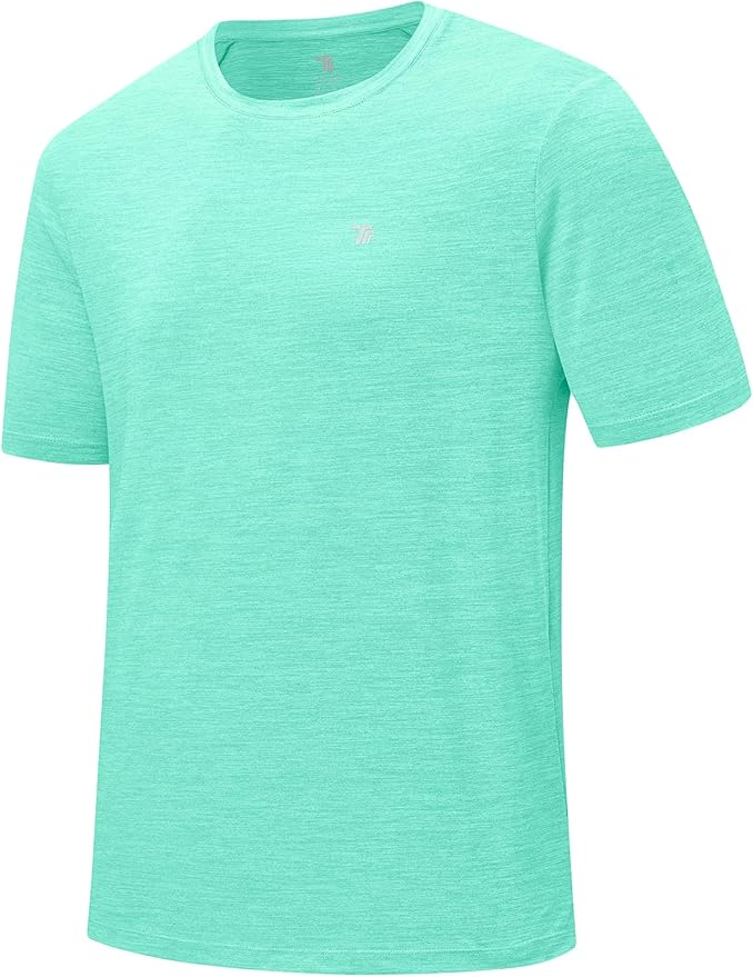 BGOWATU Men's Quick Dry Workout Athletic Shirts Lightweight Tennis Shirts for Men Running Gym Tops