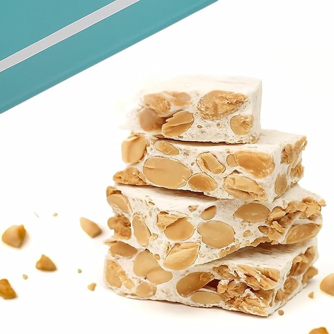 Andy Anand Chocolatier Sugar Free Roasted Almond Soft Nougat Brittle - Made in Europe Gluten Free Diabetic Friendly Nougat Candy, Unforgettable Flavor,Bite With Italian Nougat Brittle (7 Oz)