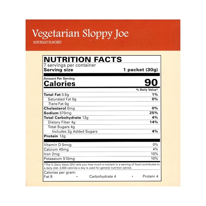 Nutmeg State Nutrition – High Protein Vegetarian Sloppy Joe Mix, Low Calorie, Low Carb, Bariatric Diet Friendly, Ideal Protein Compatible, Gluten Free, 7 Servings Per Box (Vegetarian Sloppy Joe)
