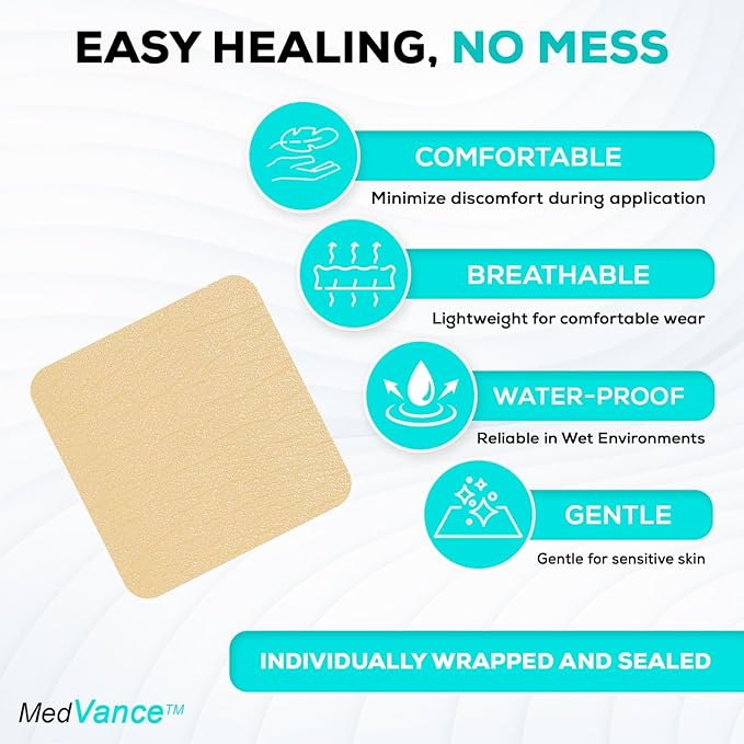 MedVance TM Silicone - Silicone Adhesive Foam Absorbent Dressing, 3"x3", Box of 5 dressings