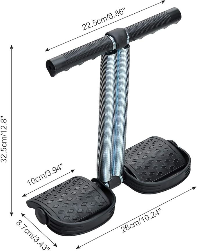 Elastic Sit Up Equipment, Pull Rope Dual Spring Tension Foot Pedal Sit Up Equipment for Abdominal, Leg Exerciser Tummy Trimmer Sport Fitness Slimming Training Bodybuilding at Home Gym