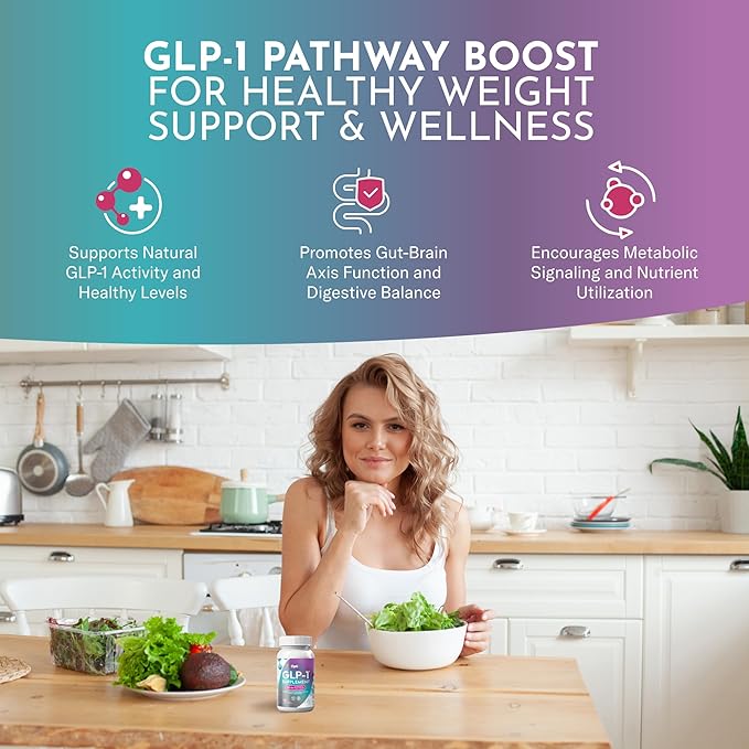 GLP-1 Supplement for Weight Loss - 32-in-1 GLP1 Booster with Probiotics for Women & Men - Natural Daily Oral Support to Boost Fat Burn Metabolism & Gut Health - Vegan Gluten Free Sugar Free