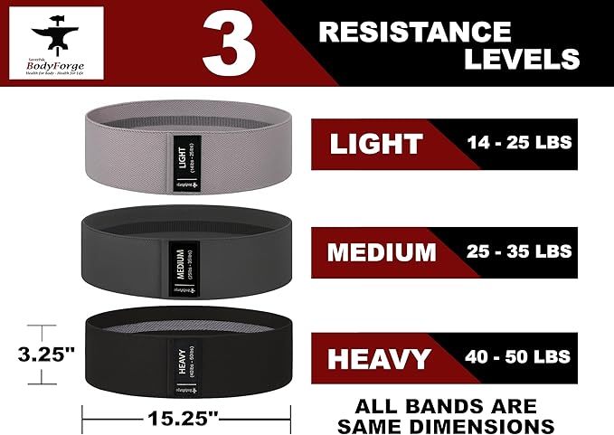 BodyForge Resistance Bands, Exercise Bands, Resistance Bands for Working Out, Work Out Bands with Handles for Men and Women Fitness, Strength Training Home Gym Equipment