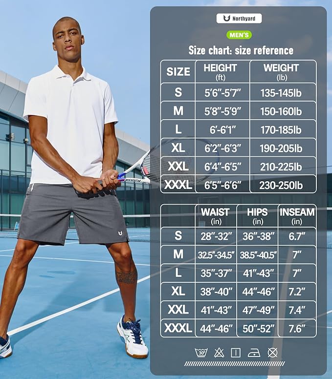 NORTHYARD Men's Running Athletic Shorts 5"/ 7"/ 9" Workout Gym Short Tennis Quick Dry Active Sport Hiking Basketball