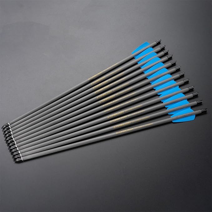 Crossbow Bolts 15 Inch Archery Carbon Crossbow Arrows with Moon Nocks Hunting Archery Arrows（12pcs