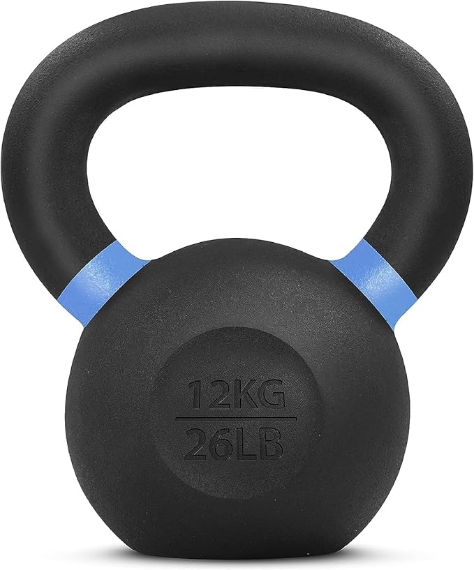 Yes4All Powder Coated Cast Iron Kettlebell Strength Training Kettlebells Weight Set for Full Body Workout, Home Gym