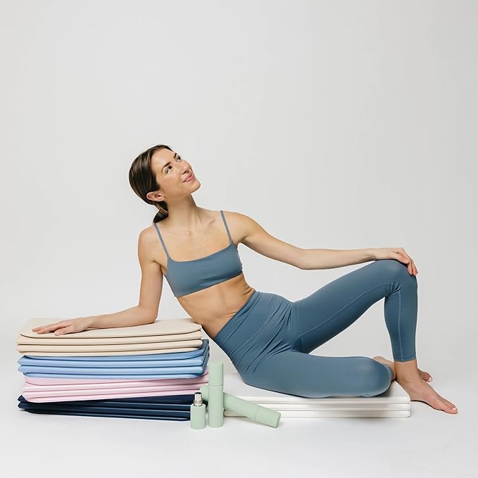 Foldable Multi-Purpose Fitness & Yoga/Pilates Mat, Workout Mat with Non-Slip Surface, Portable & Lightweight, For Studio or Home Use, As Seen on Shark Tank