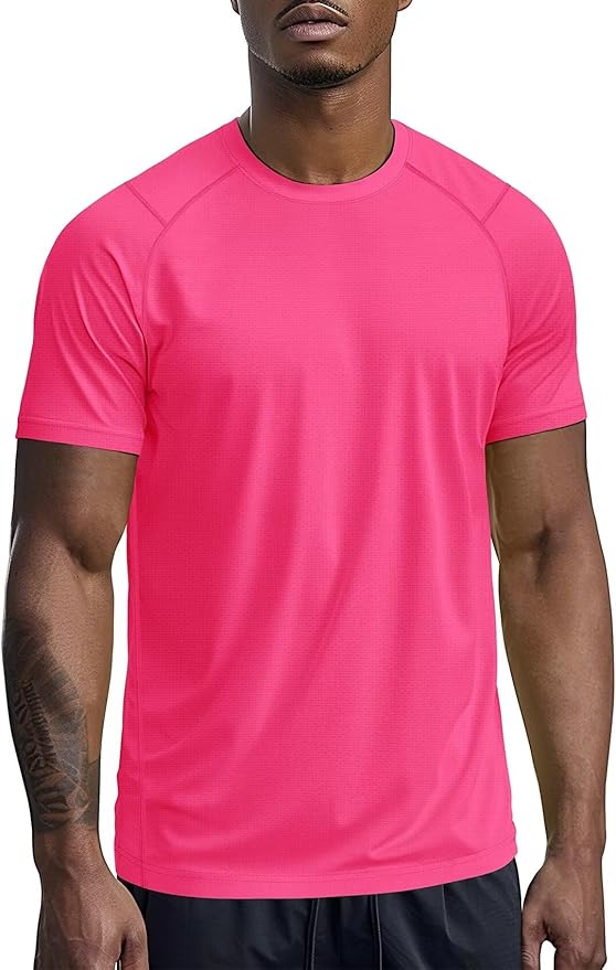 Zengjo Mens Athletic Shirts Short Sleeve Quick Dry Gym Workout Running Exercise T-Shirt Moisture Wikcing Sports Tee Top