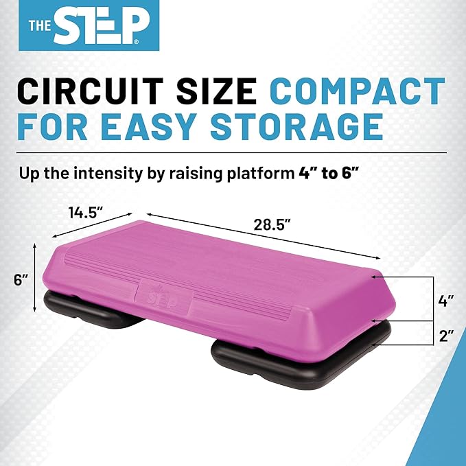 Freestyle STEP Exercise Step Platform, Circuit Size Stepper for Exercise at Home with 2 Risers