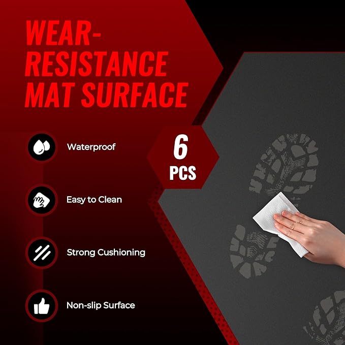 SUPERJARE 0.79 Inch Gym Flooring for Home Gym, Exercise Equipment Mats with Rubber Top, Interlocking Rubber Floor Tiles for Home Gym and Fitness Room, Protective Flooring Mat