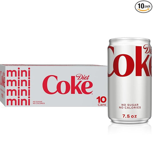 Diet Coke Mini-Can 7.5oz, 10 Pack (Package May Vary)