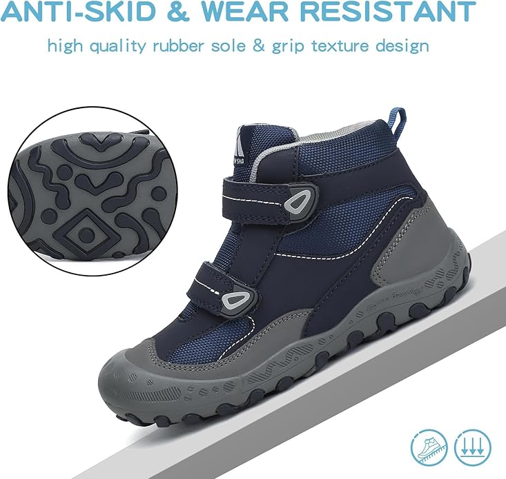 Mishansha Kids Water Resistant Hiking Boots, Boys Girls Anti Collision Anti-Skid Athletic Outdoor Adventure Trekking Shoes