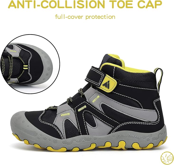 Mishansha Kids Water Resistant Hiking Boots, Boys Girls Anti Collision Anti-Skid Athletic Outdoor Adventure Trekking Shoes