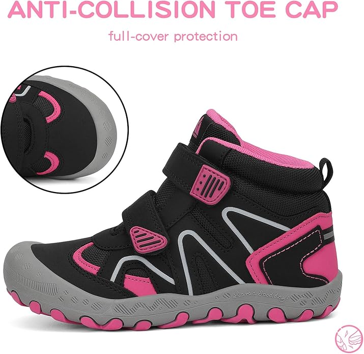 Mishansha Kids Water Resistant Hiking Boots, Boys Girls Anti Collision Anti-Skid Athletic Outdoor Adventure Trekking Shoes