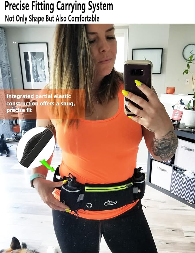 AiRunTech Hydration Running Belt with Water Bottle, Running Fanny Pack for Phone and Wallet Holder, Running Bag Runners Essentials Accessories Marathon Triathlon Walking Jogging Gear Gift