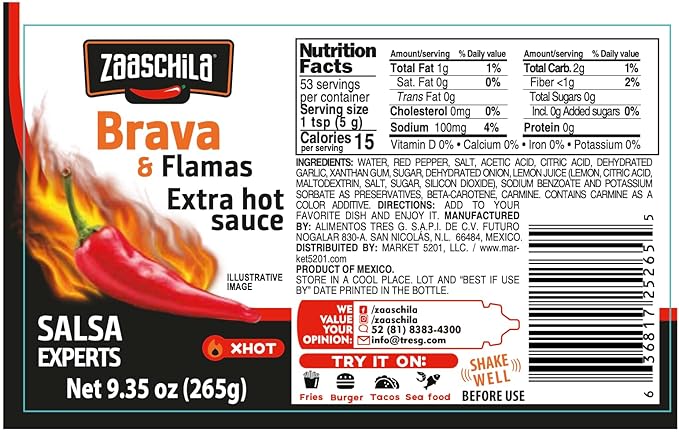Zaaschila Mexican Sauce Guacamole-Habanero, Habanero, Brava 9.35oz (265g) 3pc pack (Packaging may vary)