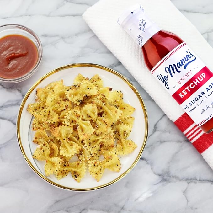 Yo Mama's Foods Keto Spicy Ketchup – Pack of (4) - No Sugar Added, Low Carb, Vegan, Gluten Free, Paleo Friendly, and Made with Whole Non-GMO Tomatoes!