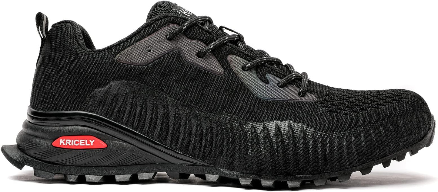 Kricely Men's Trail Running Shoes Fashion Walking Hiking Sneakers for Men Tennis Cross Training Shoe Outdoor Snearker Mens Casual Workout Footwear