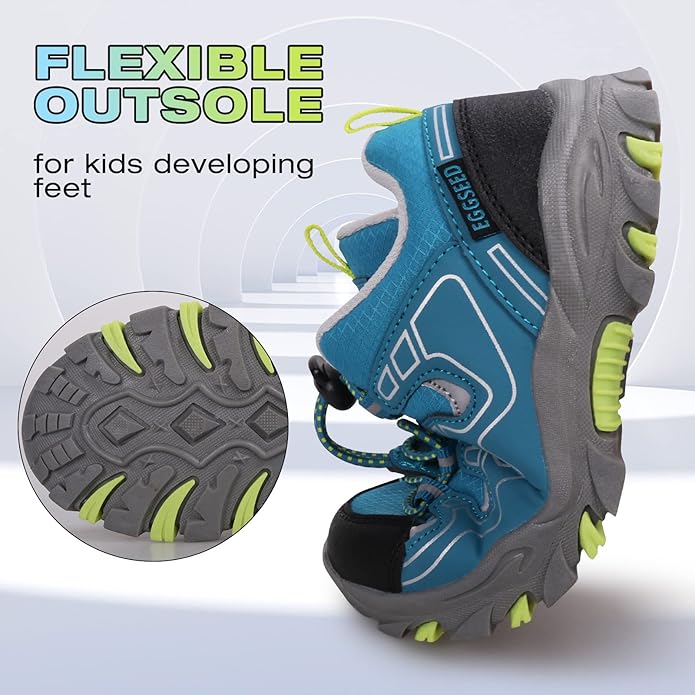 Boys Girls Hiking Trail Shoes Waterproof Slip Resistant Outdoor Trekking Walking Running Sneakers(Little/Big Kids)