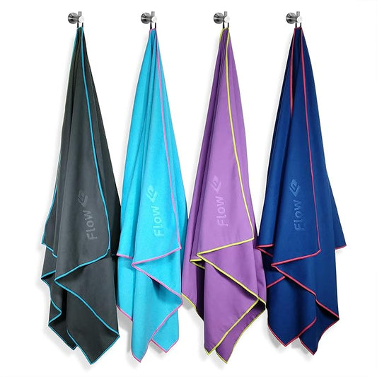 Flow Hydro Sport Towel - Microfiber Quick Dry Swimming Towels for Swim, Pool, Triathlon, and Other Water Sports in Medium, Large, Extra Large, and Hooded Sizes (Army Green, Medium (48" x 24"))