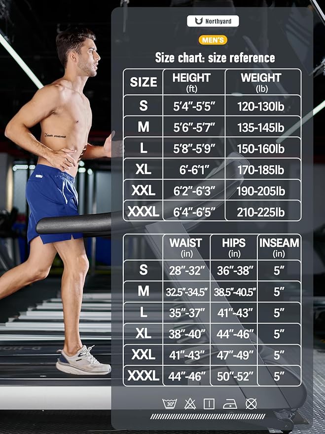NORTHYARD Men's Running Athletic Shorts 5"/ 7"/ 9" Workout Gym Short Tennis Quick Dry Active Sport Hiking Basketball