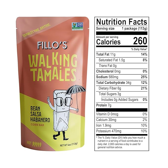 Fillos Walking Tamales Gluten Free Snacks Ready To Eat Vegan Snacks Microwaveable Meal, Gluten Free