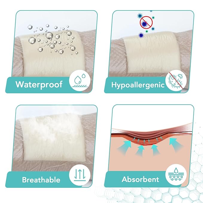 Silicone Foam Dressing with Adhesive Border 4“ x 4”,20 Packs Waterproof Silicone Bandages for Wounds Care, Large Self Adhesive Wound Dressing Bandage for Bed Sore, Foam Pad