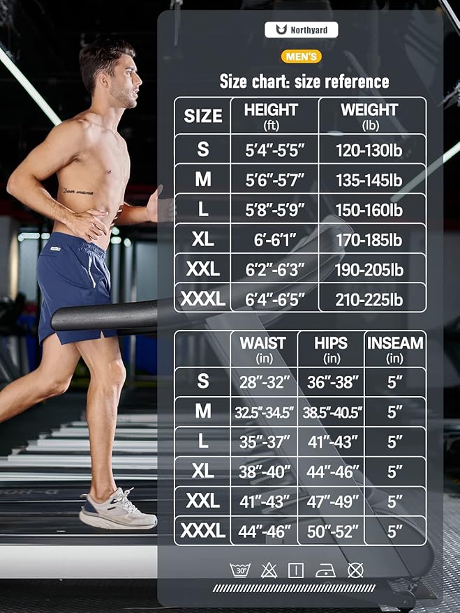 NORTHYARD Men's Running Athletic Shorts 5"/ 7"/ 9" Workout Gym Short Tennis Quick Dry Active Sport Hiking Basketball