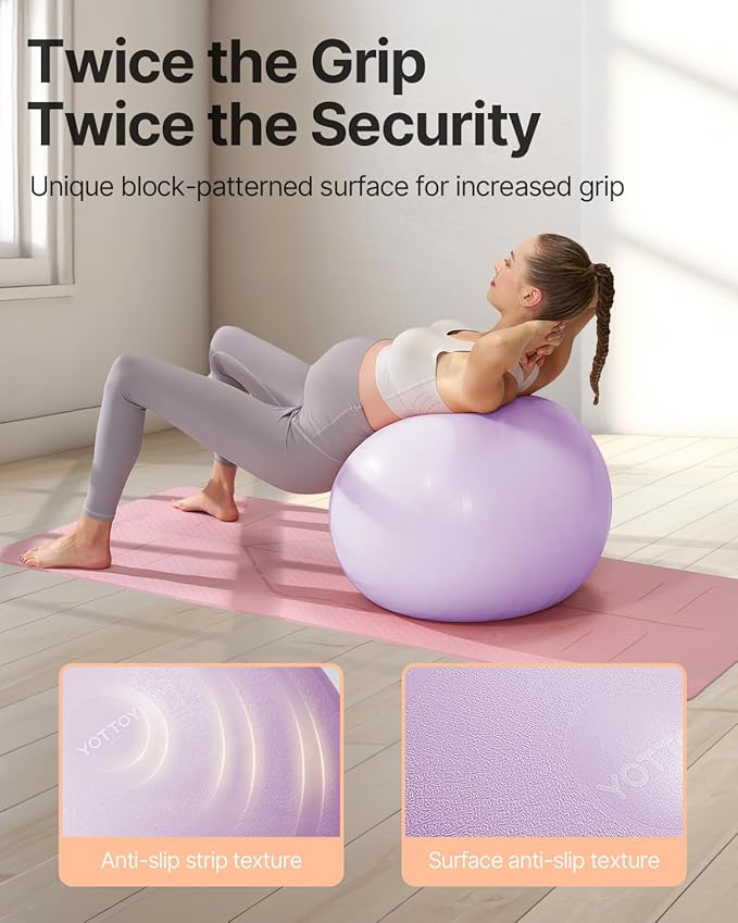 YOTTOY Pregnancy Ball - 1.8mm Thick Birthing Ball for Maternity Physio and Birth Preparation, Yoga and Exercise for Pregnancy - Includes Pump