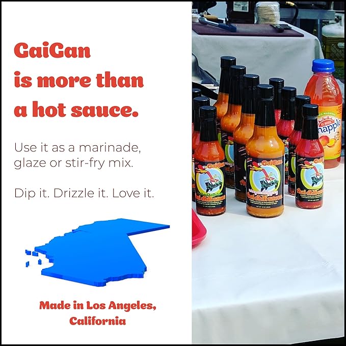 GaiGan - Thai Chili Super Spicy Hot Sauce Dip & Glaze, All Natural Gluten Free Vegan Condiments with Low Sodium & No Preservatives, 150 mL
