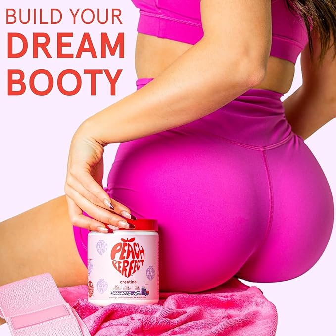 Creatine Monohydrate Powder, Glute Builder Creatine for Women with Collagen, BCAAs, 5g Vegan Micronized Creatine per Serving, for Energy, Muscle Support, 30 SVG, Unflavored