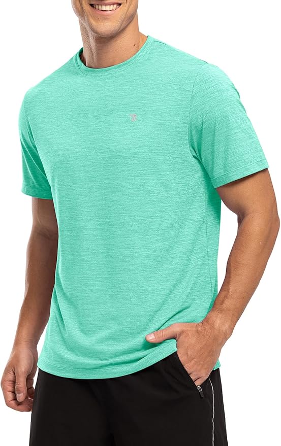 BGOWATU Men's Quick Dry Workout Athletic Shirts Lightweight Tennis Shirts for Men Running Gym Tops