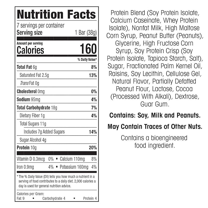 WonderSlim Protein Snack Bar, Peanut Butter Crunch, (7ct)