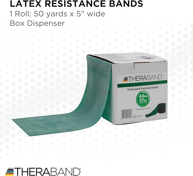 THERABAND Resistance Bands, 50 Yard Roll Professional Latex Elastic Fitness Band For Upper & Lower Body & Core Exercise, Physical Therapy, Pilates, Yoga, Stretching, Home Workouts, & Rehab