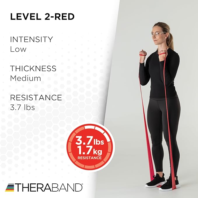 THERABAND Resistance Bands, 50 Yard Roll Professional Latex Elastic Fitness Band For Upper & Lower Body & Core Exercise, Physical Therapy, Pilates, Yoga, Stretching, Home Workouts, & Rehab