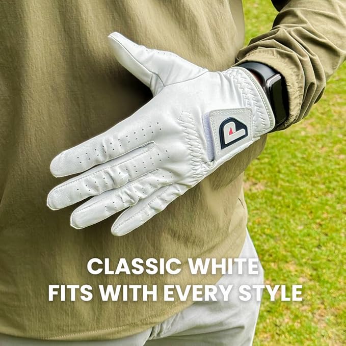 PUR3 Individual - Cabretta Leather Men's Golf Glove, Ultra Soft, with Ball Marker for Right Hand and Left Hand Golfers