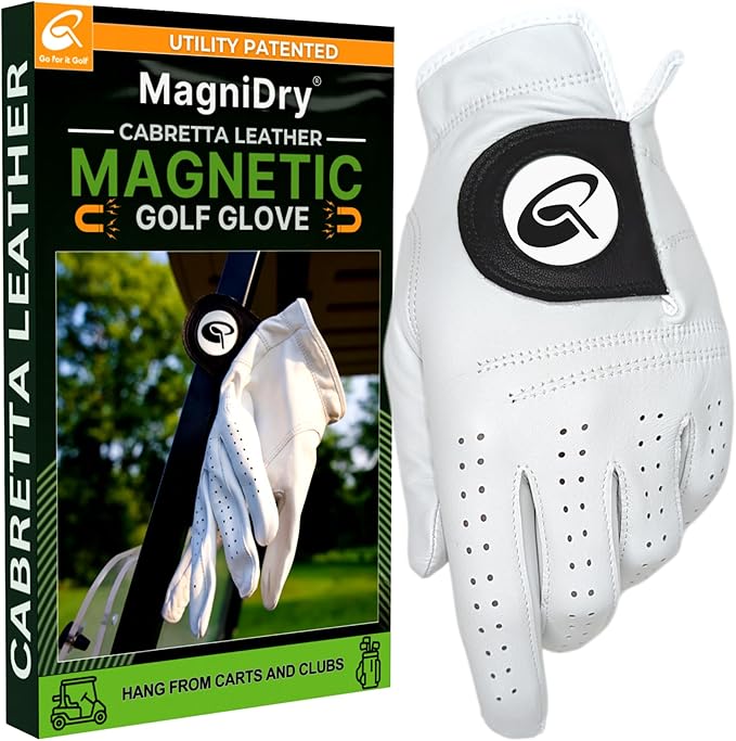 Golf Glove – Voted #1 for Comfort at The Professional Golf Merchandise Show in Orlando – Premium Cabretta Leather, Magnet-Driven Airflow to Stay Dry Between Shots